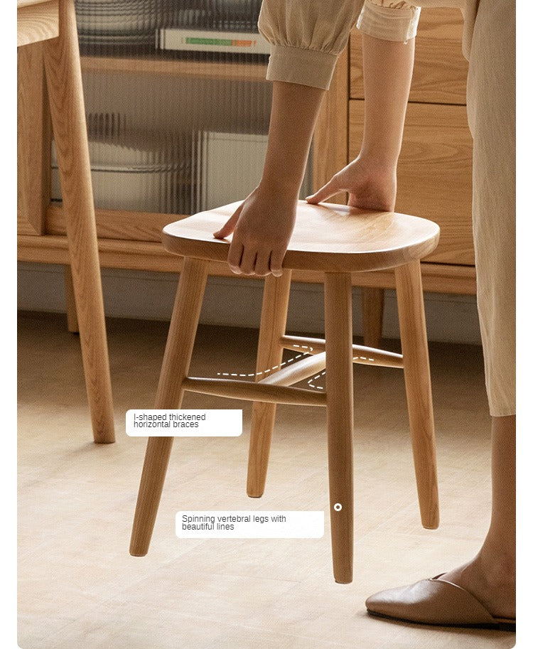 Ash, Oak, Cherry, Black Walnut, Beech Solid Wood Makeup Stool