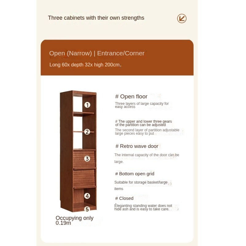 Rubber Solid Wood Bookcase Household Storage.