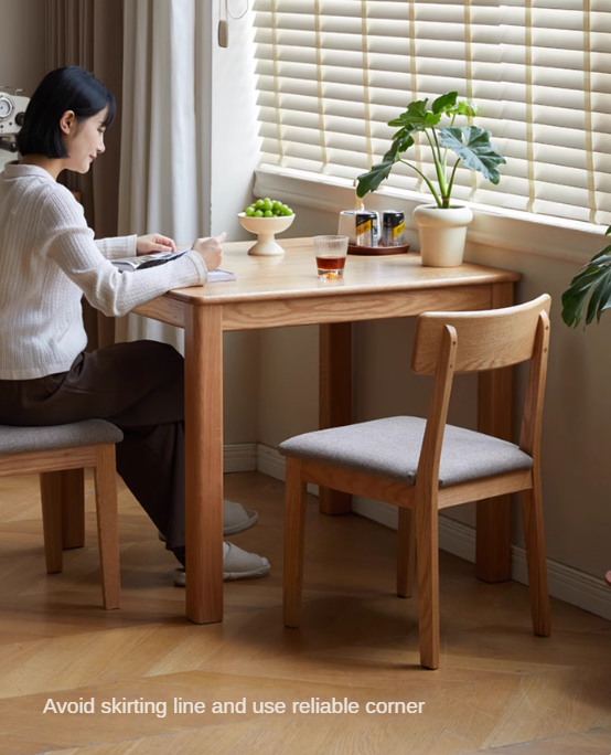 Oak Solid Wood Square Modern Dining Table