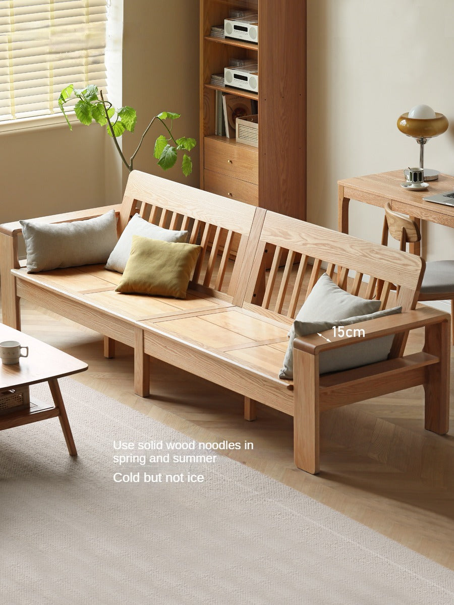 Oak, Ash Solid Wood Modern Nordic Fabric Sofa.