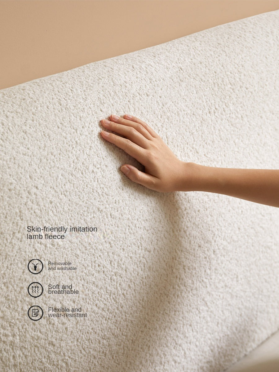 Fabric Soft Luminous White Suspension Imitation Lamb Fleece Bed