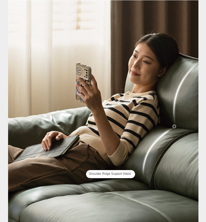 Leather First Layer Cowhide Straight Sofa.