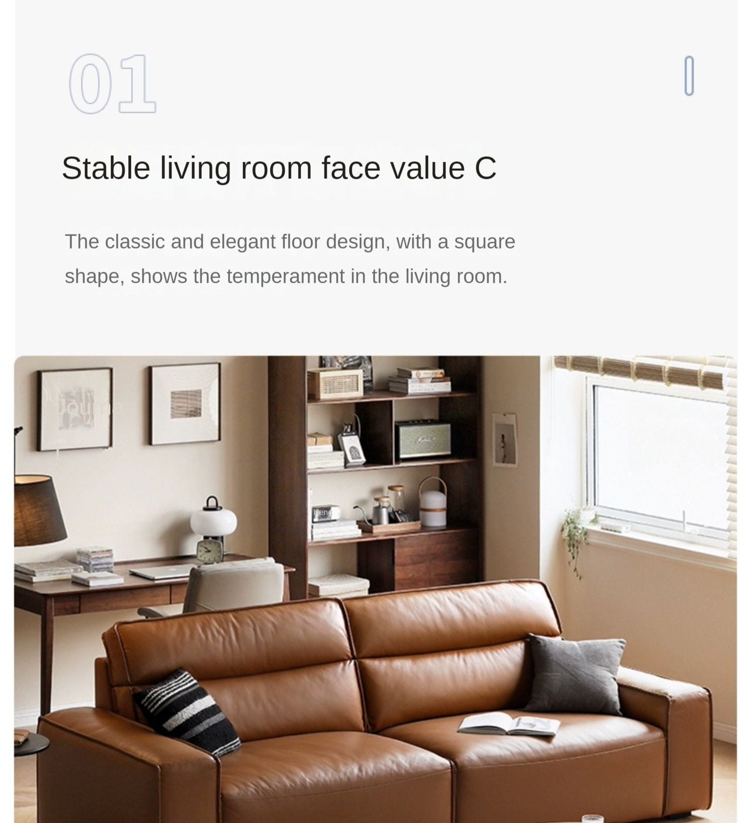 Genuine Leather Art Down Sofa.