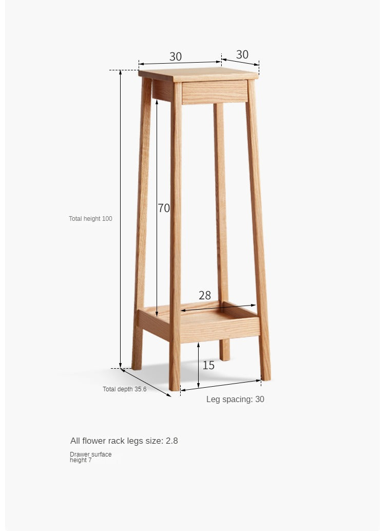 Oak Solid Wood Flower Rack Modern