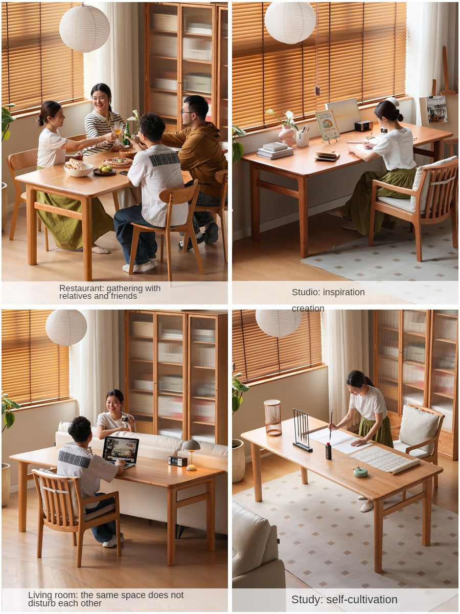 Cherry Solid Wood Office Desk, Large Dining Table