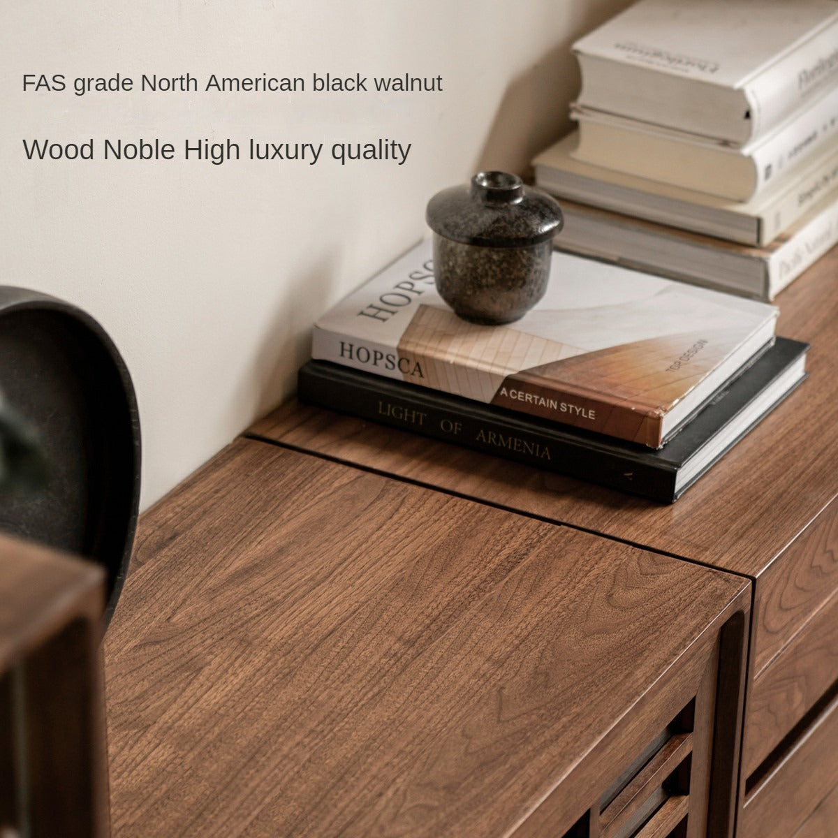 Black Walnut Solid Wood Free Combination Multifunctional Bookcase.