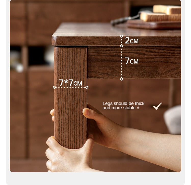 Oak Solid Wood, Solid Rubberwood Nordic Dining Table