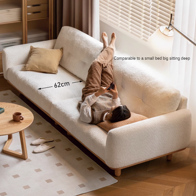 Fabric Lambskin White Sofa.