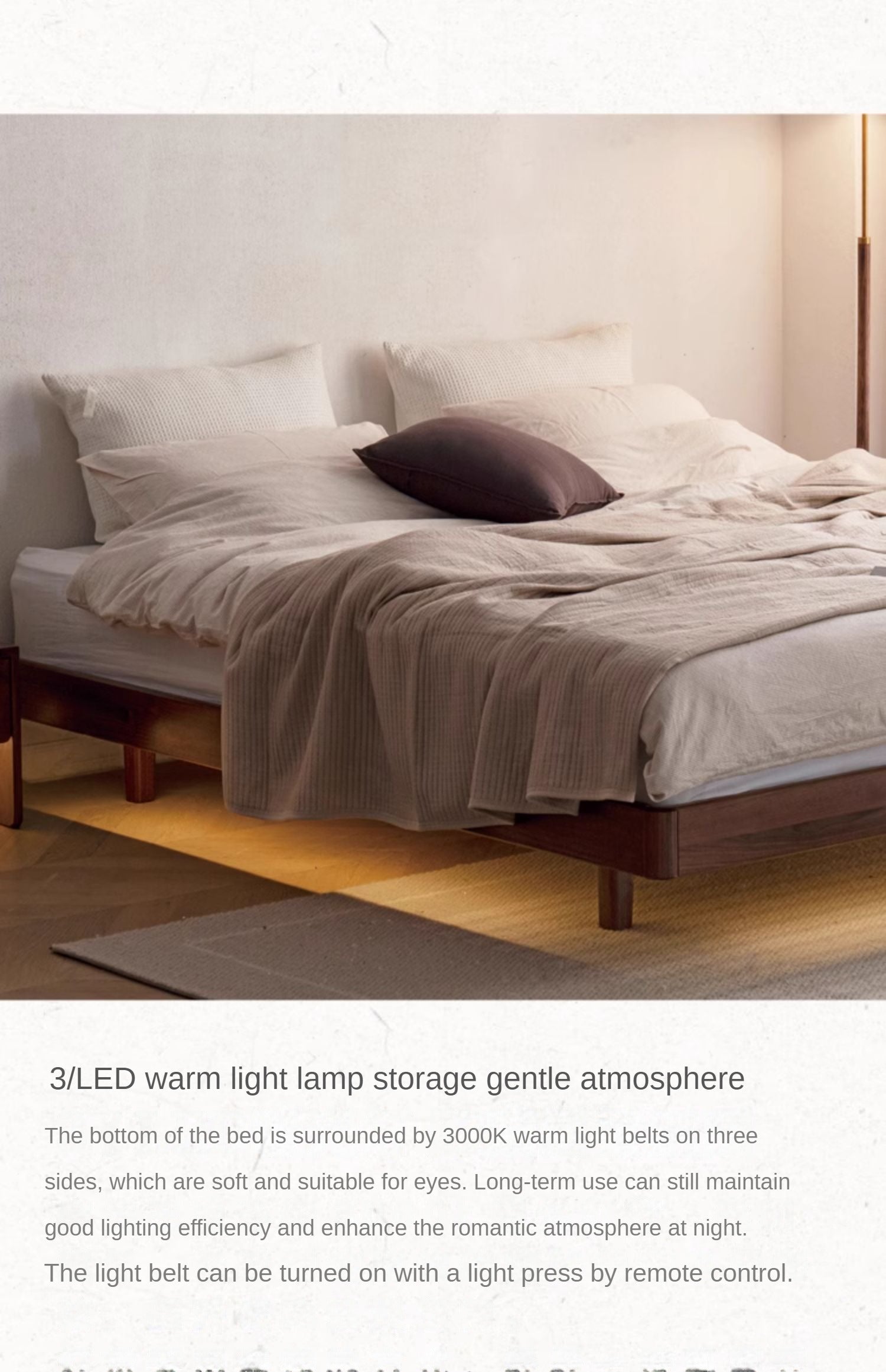 North American black walnut, Ash Solid Wood platform bed