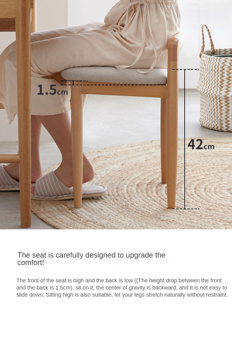 Beech solid wood makeup stool: