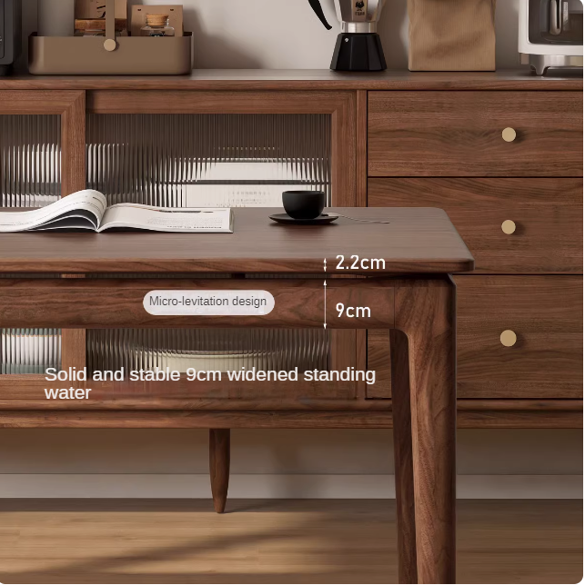 Black Walnut Solid Wood Rectangular Long Dining Table