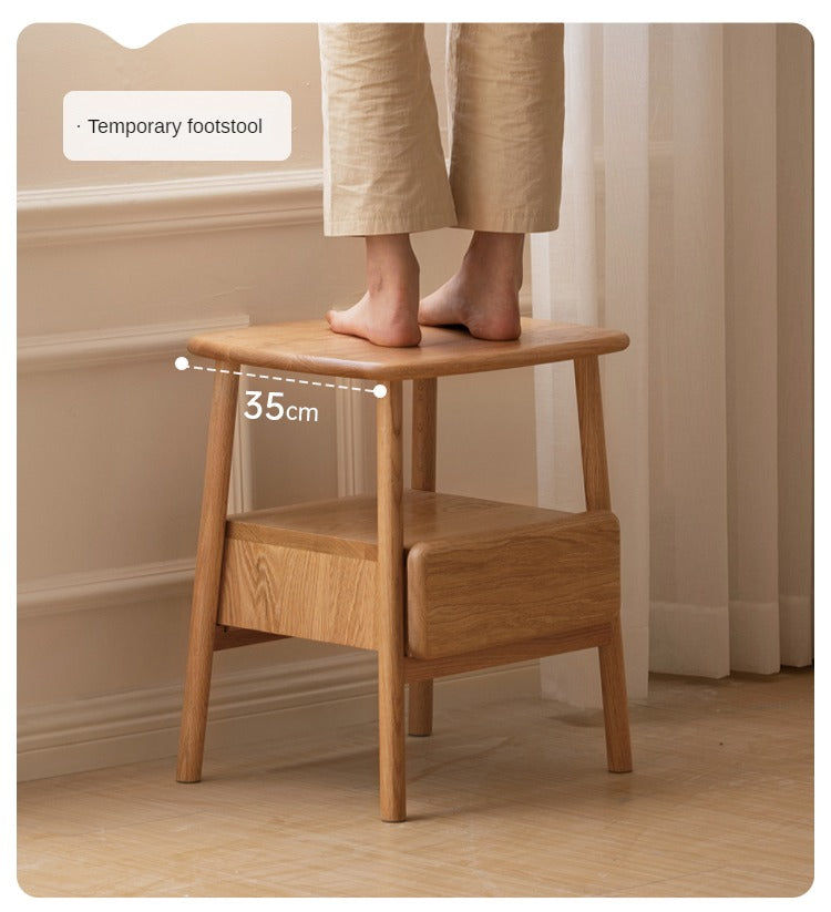 Oak, Beech Solid Wood Nightstand