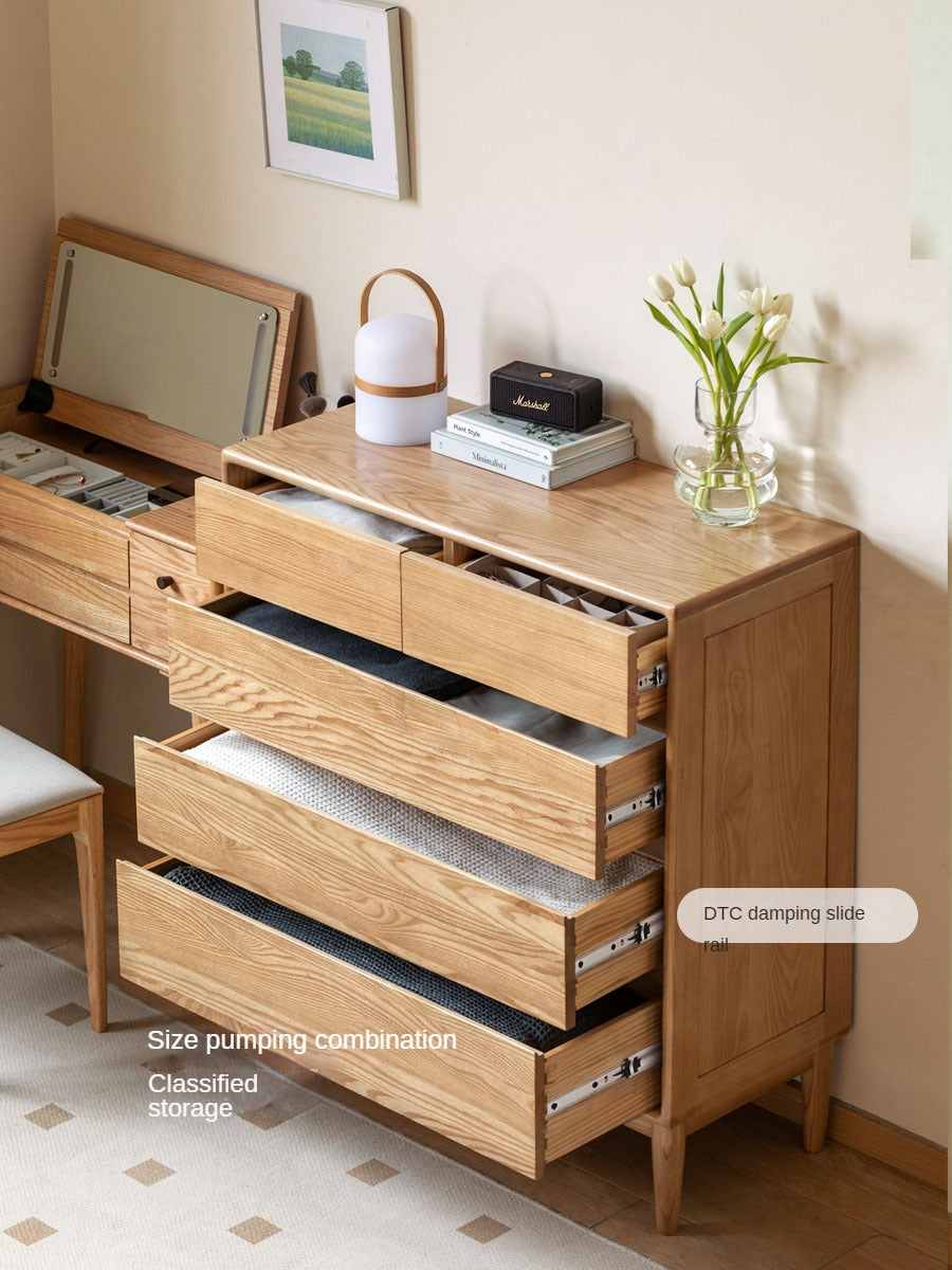 Ash Solid Wood chest of drawers Storage Drawer Cabinet)