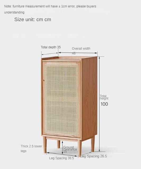 Oak Solid Wood Narrow Style With Doorshoe Cabinet