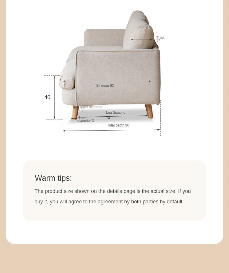Fabric Sofa Modern Three-seat Straight Sofa.