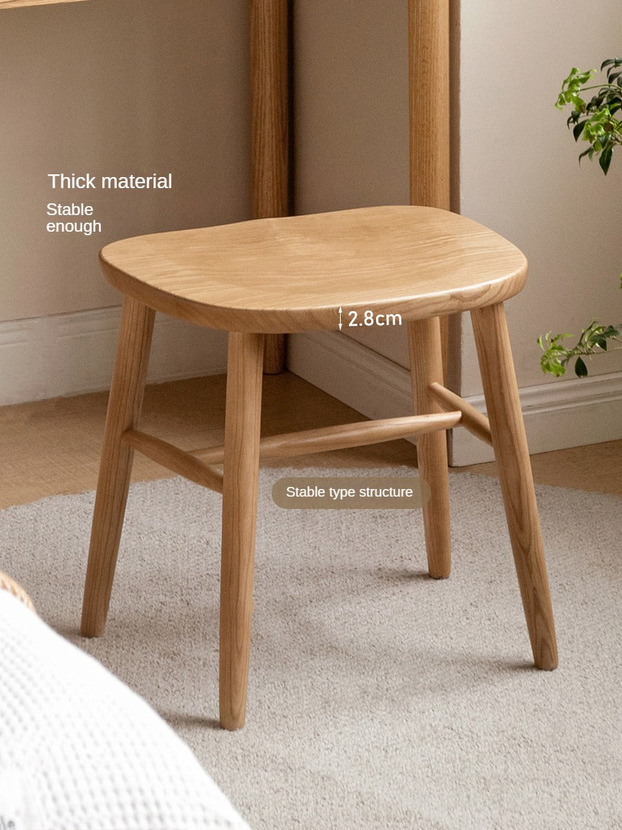 Ash, Oak, Cherry, Beech Solid Wood Makeup Stool