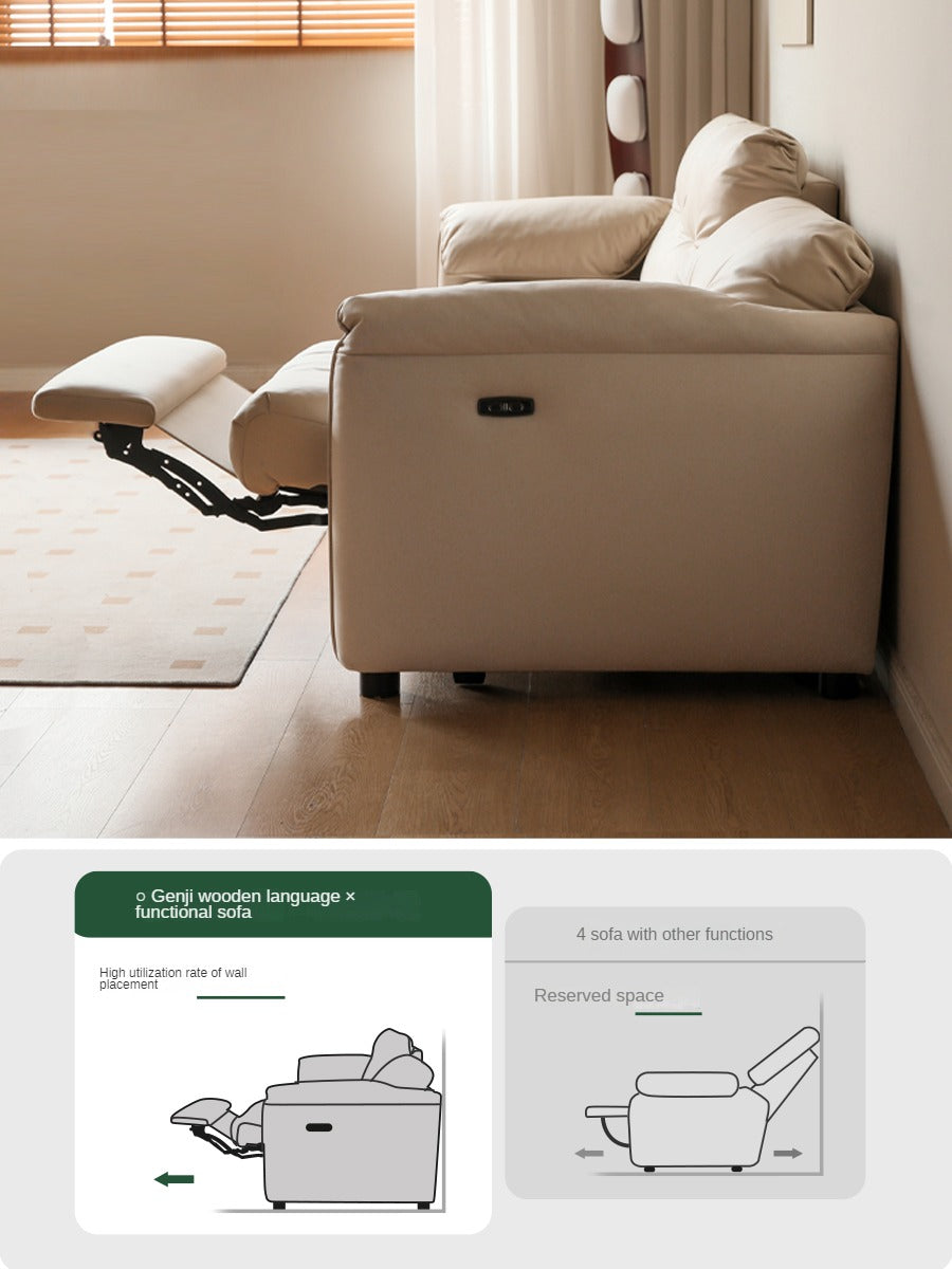 Fabric Electric White Cream Technology Functional Sofa.
