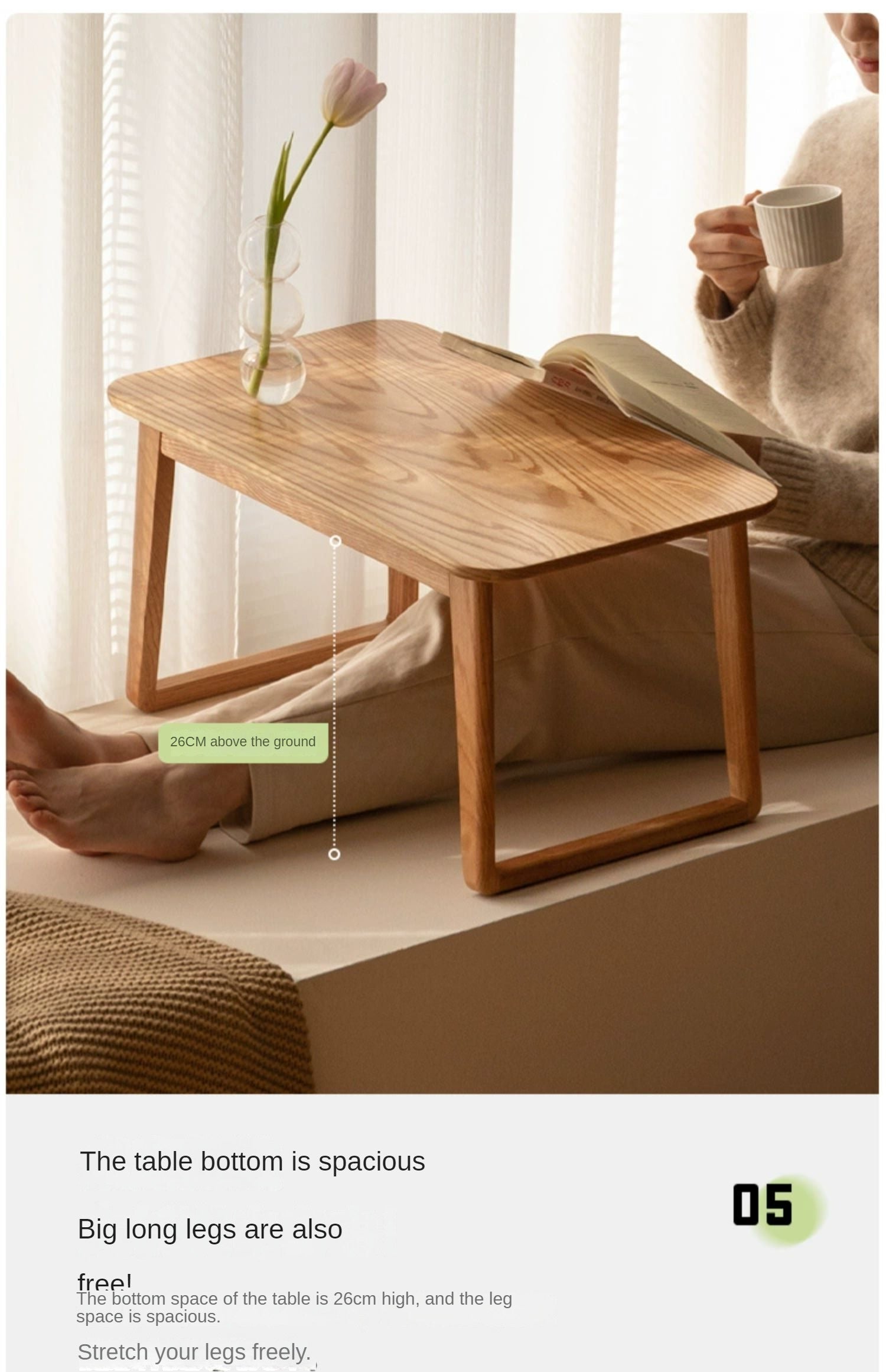 Oak Solid Wood Bay Window Table