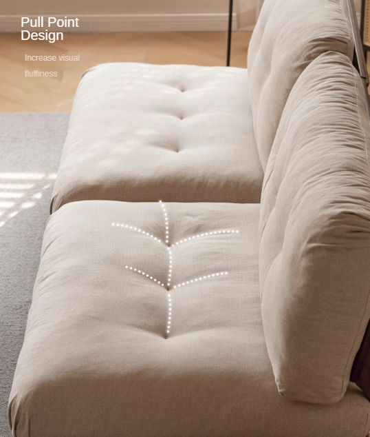 Oak Solid Wood Modern Fabric Sofa.