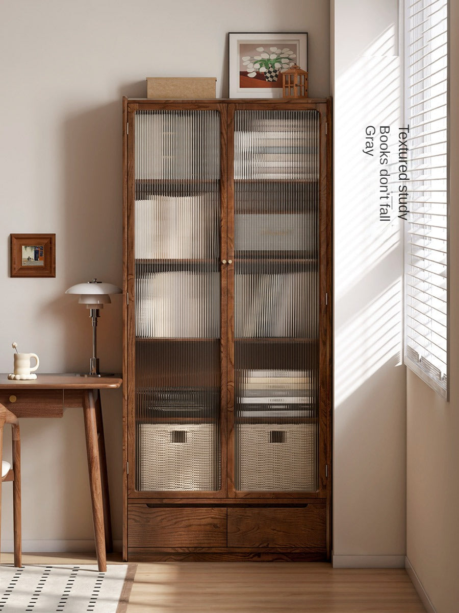 Oak Solid Wood Corner Floor-Standing Free Combination Bookshelf