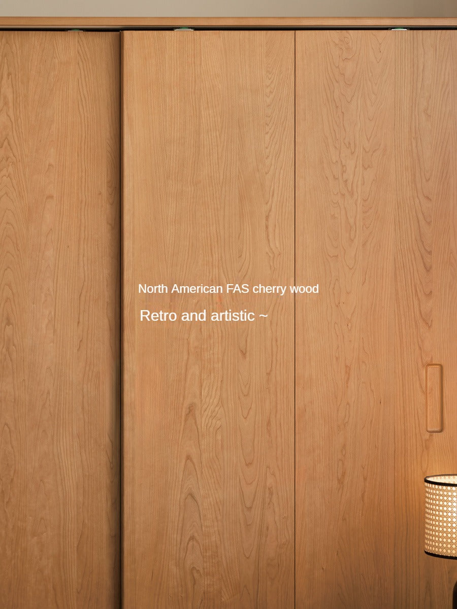 Cherry Wood Sliding Door Wardrobe.