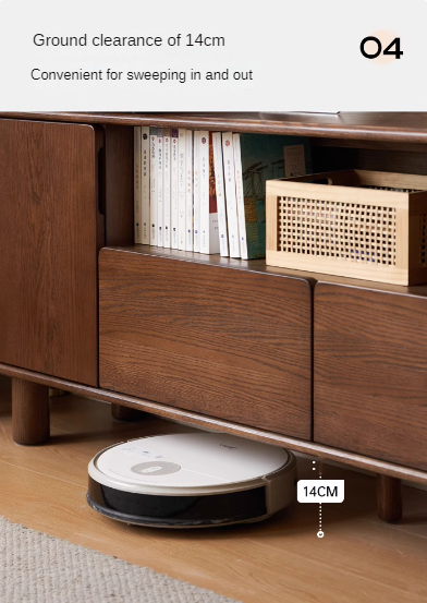 Oak Solid Wood Storage Floor TV Cabinet.