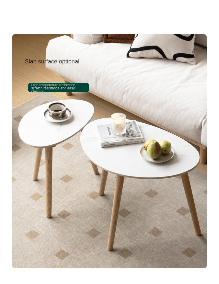 Solid Rubberwood, Oak Solid Wood Small Nordic Side Table