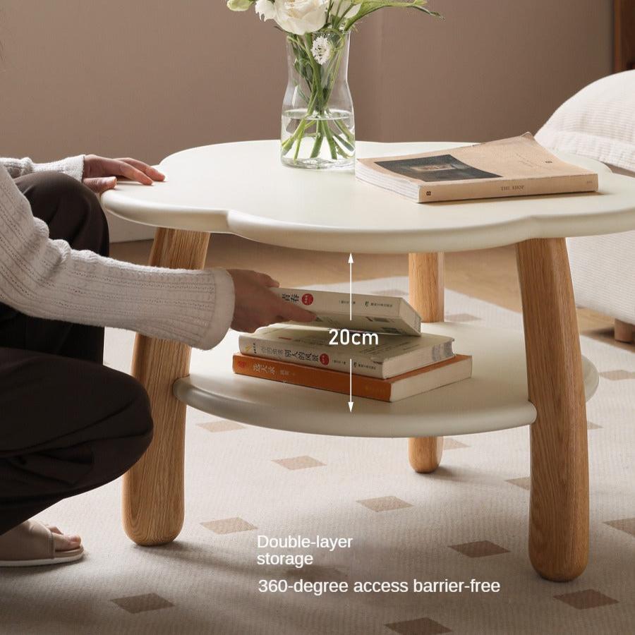 Poplar Solid Wood Cream Style Creative Coffee Table