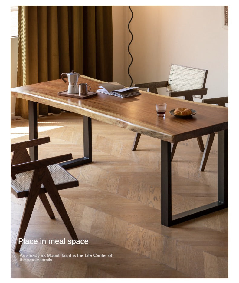Black Walnut Solid Wood Natural Edge Large Top For Dining Table.