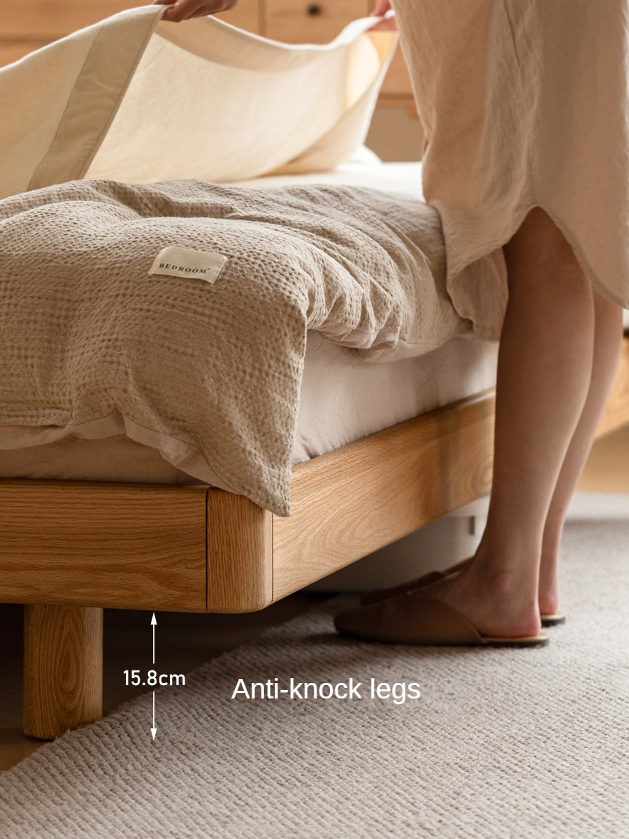 Oak Solid Wood Modern Suspension Bed