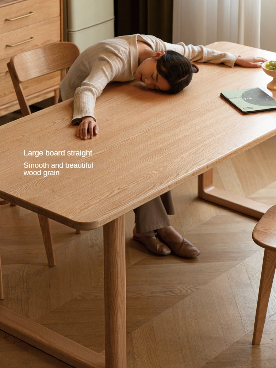 Oak Solid Wood Large Plate Dining Table