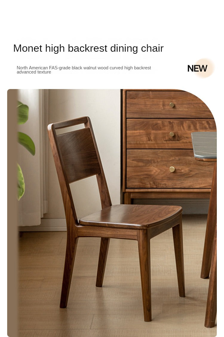 4 pcs Black Walnut, Ash, Oak, Sandalwood Solid Wood Dining Chair High Back