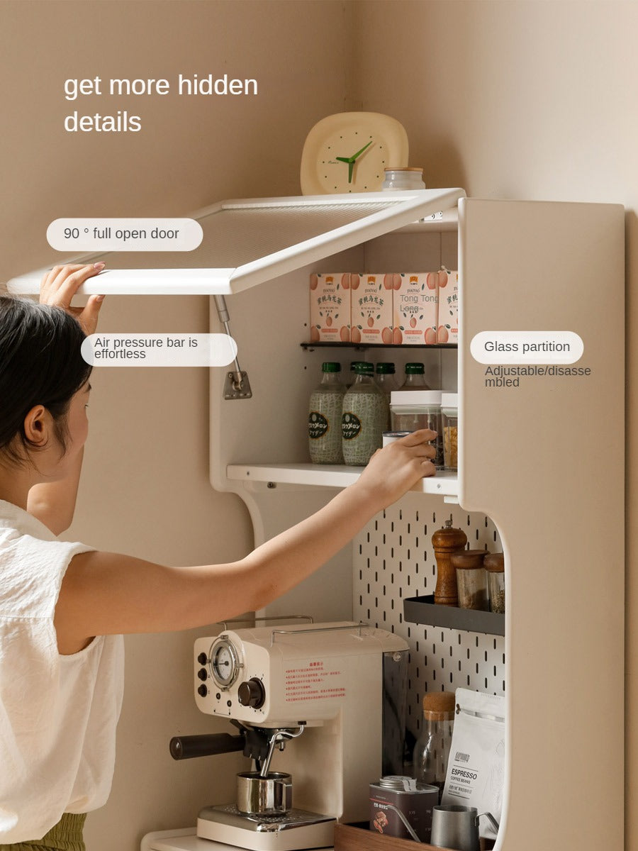 Solid RubberWood Sideboard Narrow Cream Style