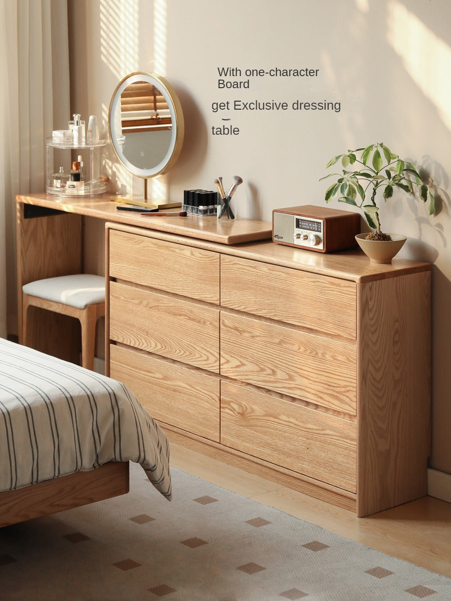 Oak Solid Wood Ultra Narrow Dressing Table.