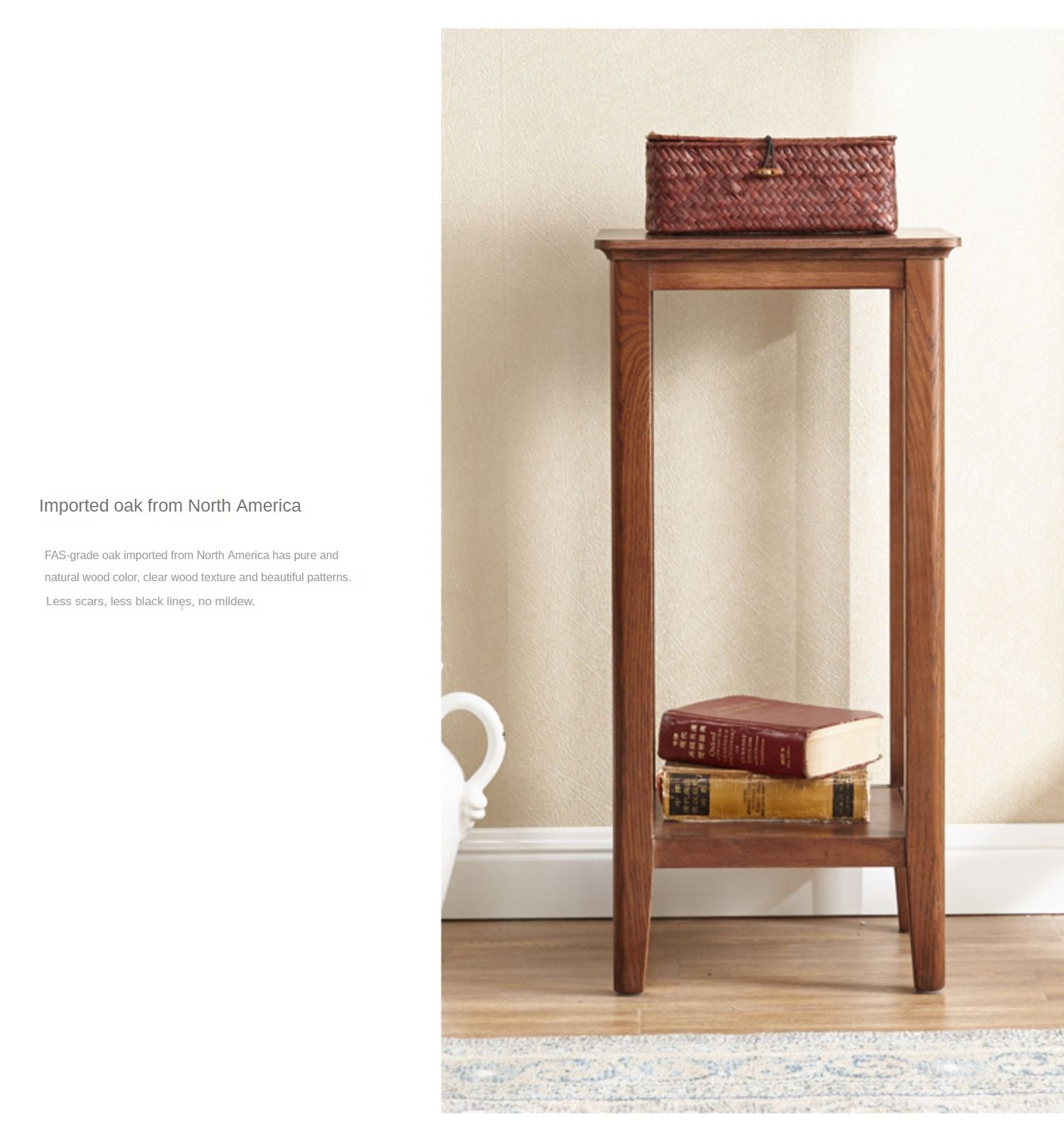 Oak Solid Wood Walnut Color Flower Rack