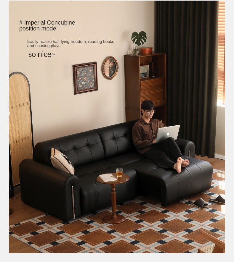 Fabric Electric Italian Style Sitting and Sleeping Sofa.