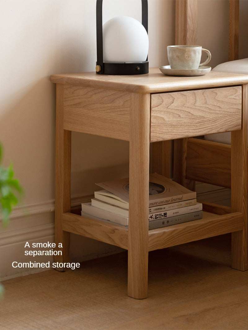 Ash Solid Wood Narrow Edge Nightstand