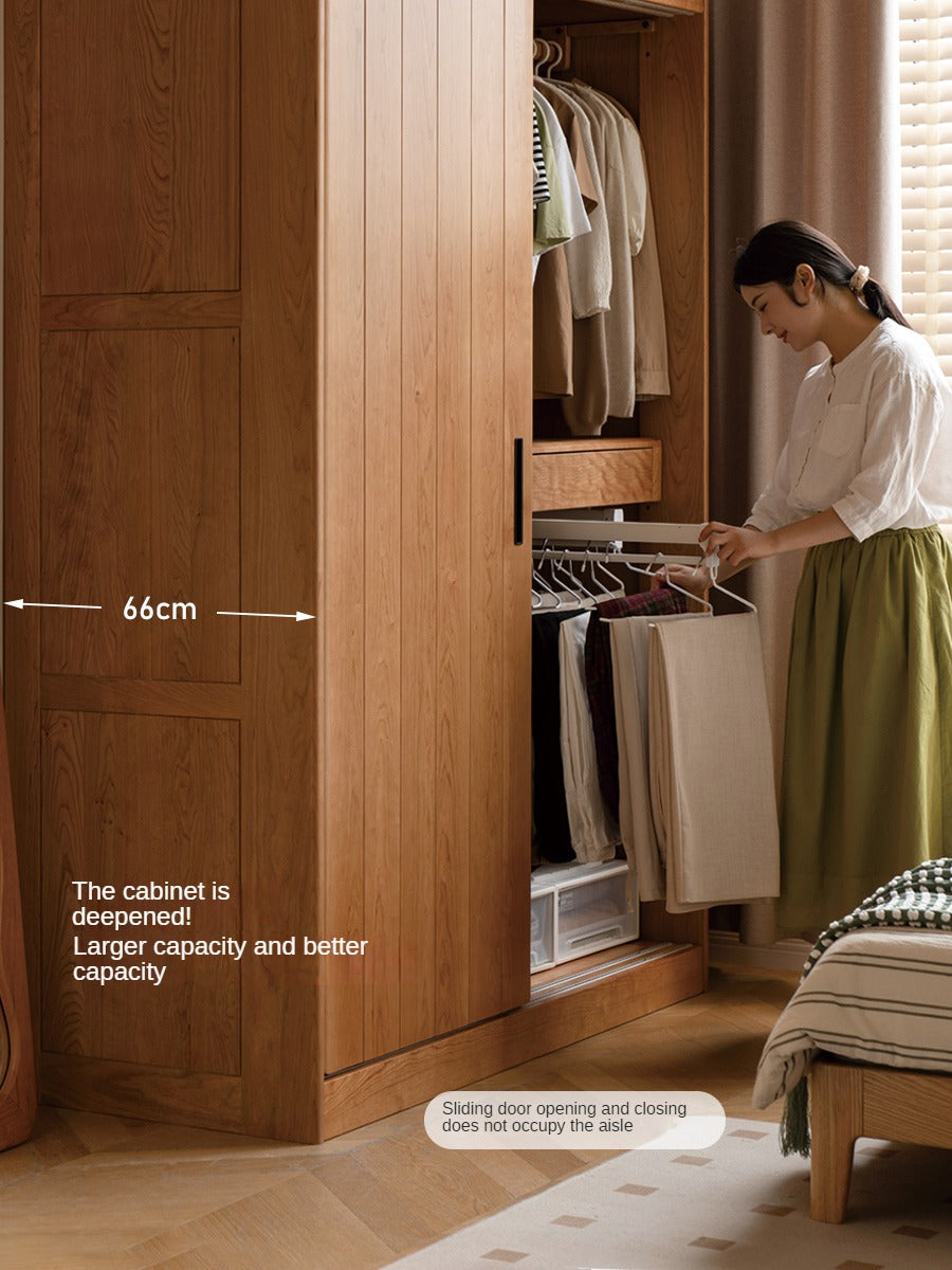 Cherry Wood Retro Wardrobe Sliding Door.