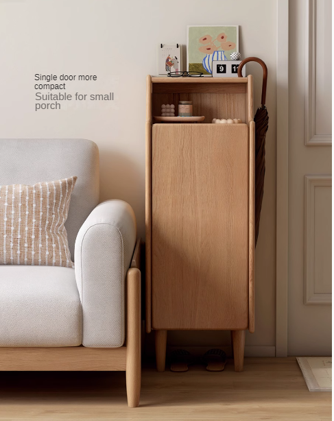 Oak Solid Wood Narrow Style With Doorshoe Cabinet