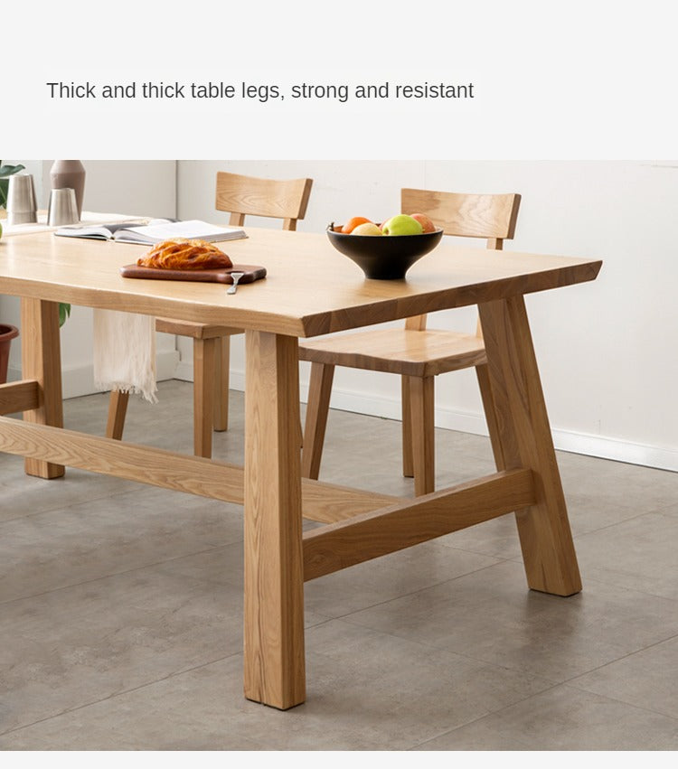 Ash Solid Wood Farmhouse Style Natural Edges Dining Table