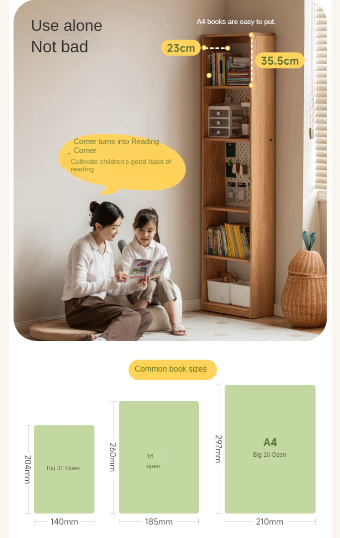 Oak Solid Wood Children's Wardrobe -