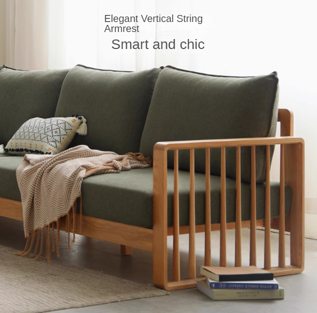 Ash Solid Wood Corner Modern Simple Sofa.