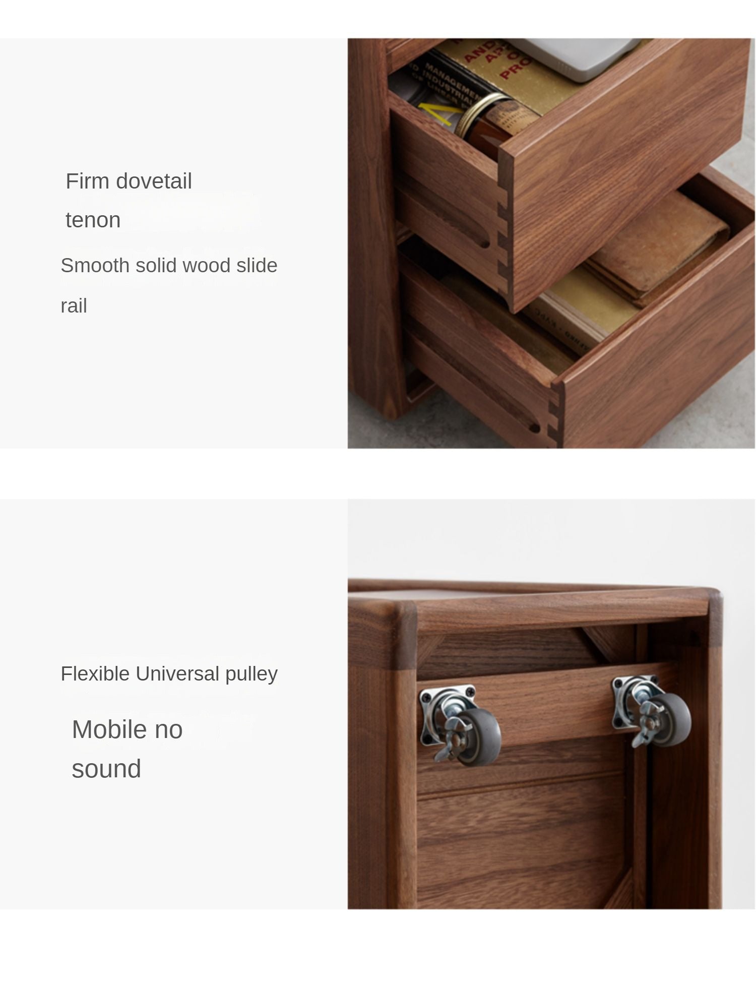 Black Walnut, Sandalwood With Slate Top Side Table