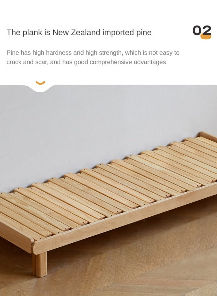 Beech Solid Wood European Folding Dual-use Double Sofa Bed.