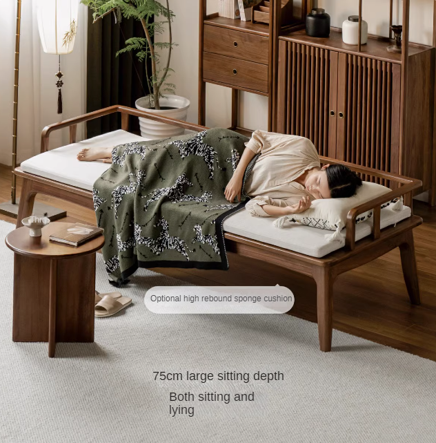 North American Black Walnut Solid Wood Dual Use Sofa.