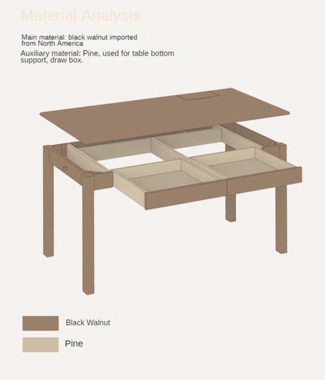 Black Walnut ,Oak, Ash, Sandalwood Solid Wood Office Desk