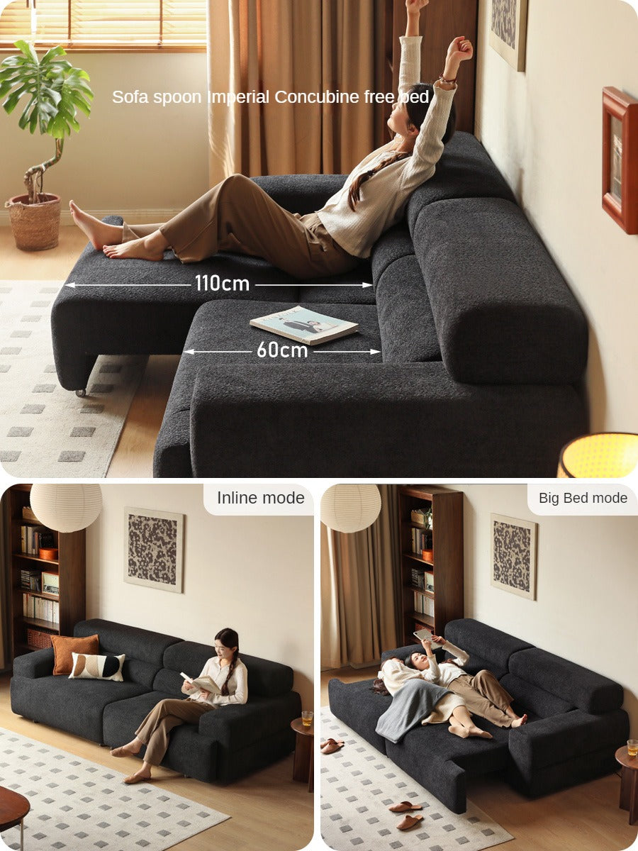 Fabric Electric Reclining Sofa with Telescopic Seat