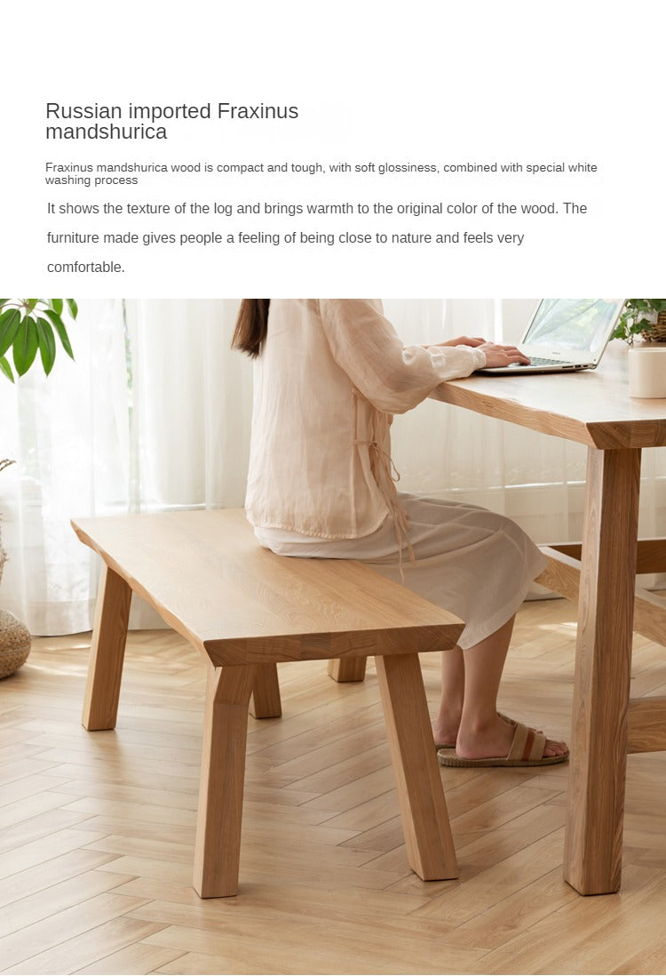 Ash Solid Wood Wabi Sabi Style Bench