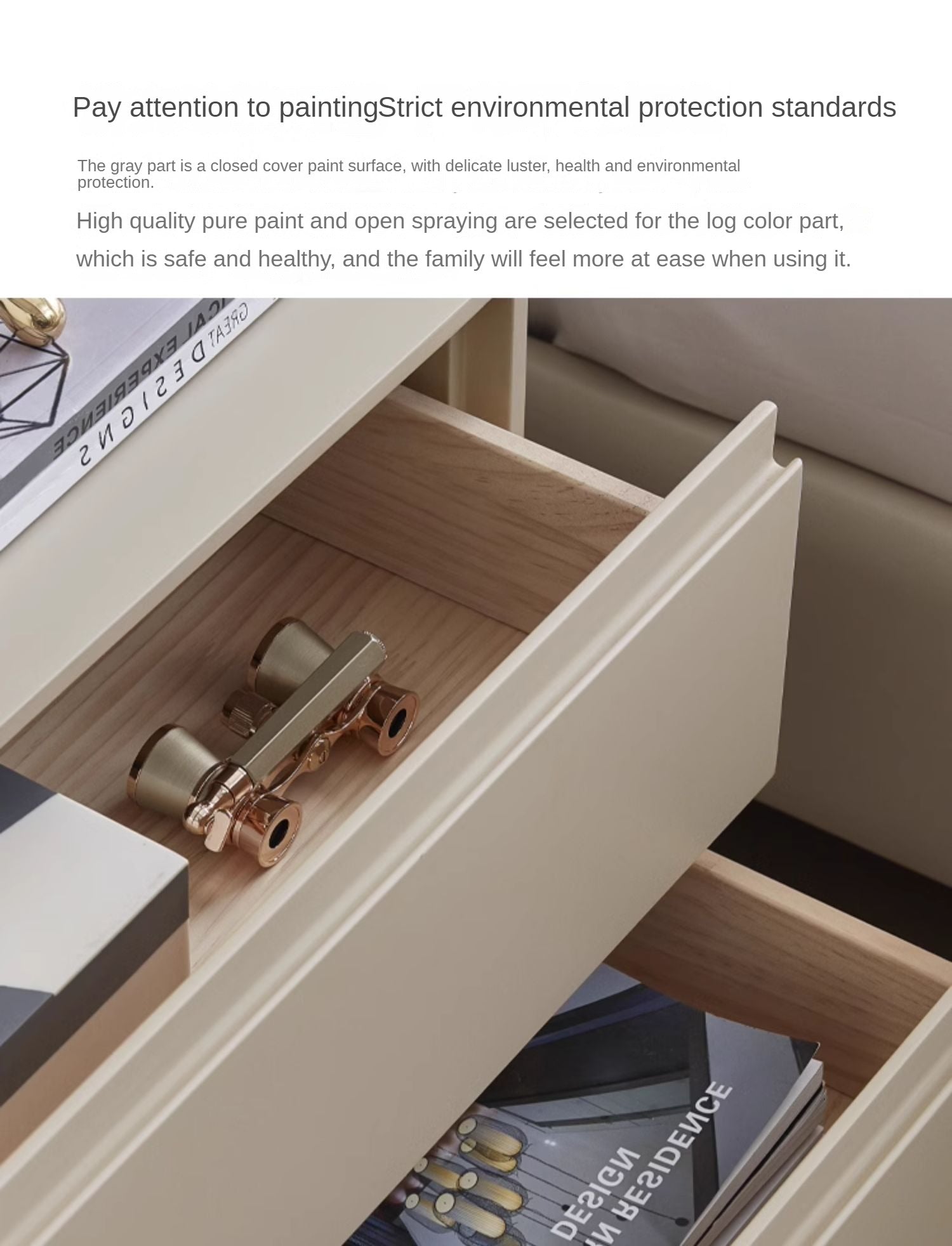 Poplar, Oak Solid Wood Nightstand.