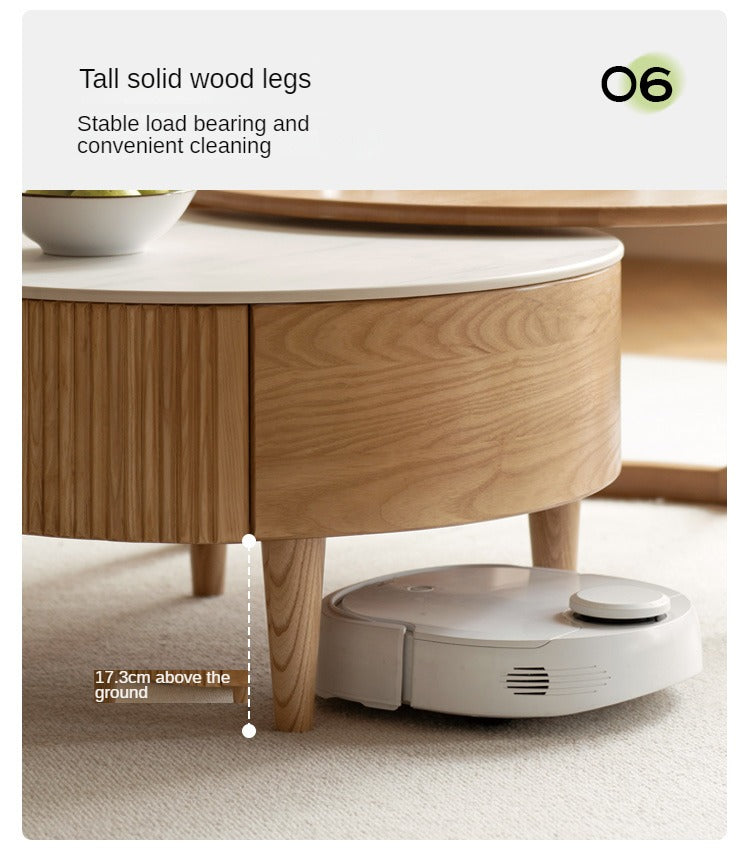 Ash Solid Wood Rock Plate Coffee Table